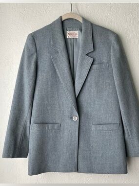 Vintage Pendleton Wool Blazer Jacket Blue 6 Petite USA Academia Prep Coastal